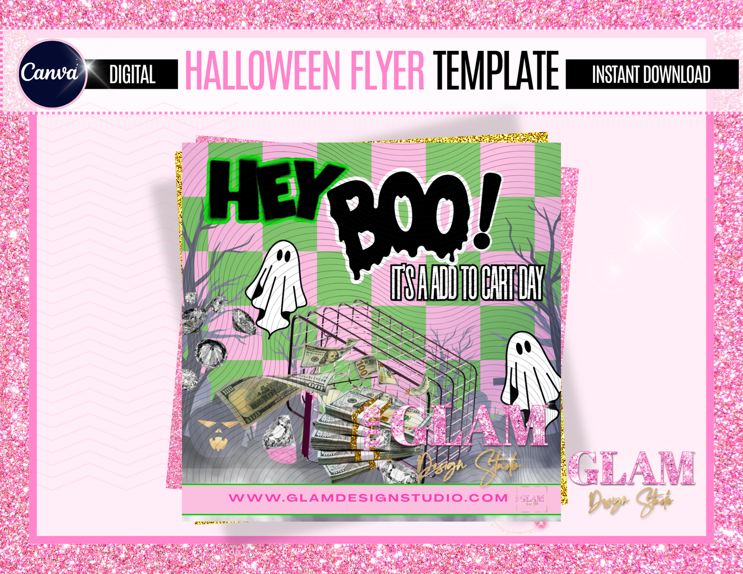 Editable Halloween Business Flyer Canva Template | Spooky Chic Promo Flyer for Entrepreneurs & Small Biz Owners