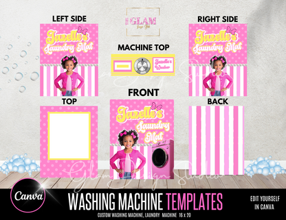 Easter Basket Washing Machine Editable Canva Templates