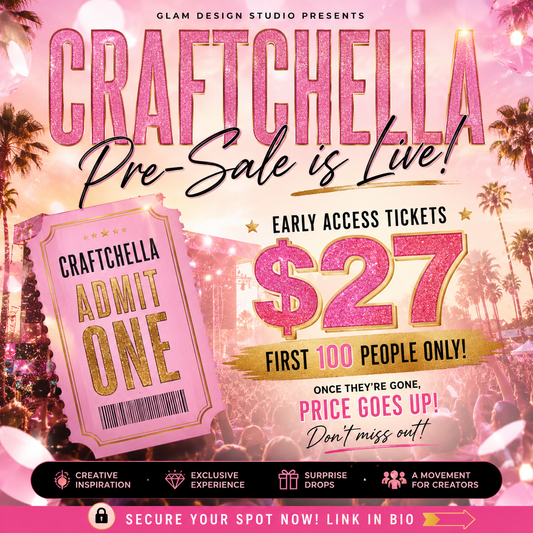 Pre-SALE Craftchella Sports SZN Challenge™ 2026
3-Day Virtual Crafting Experience
🏈📣🎒 August 10–12, 2026 | 7:00 PM Central Nightly