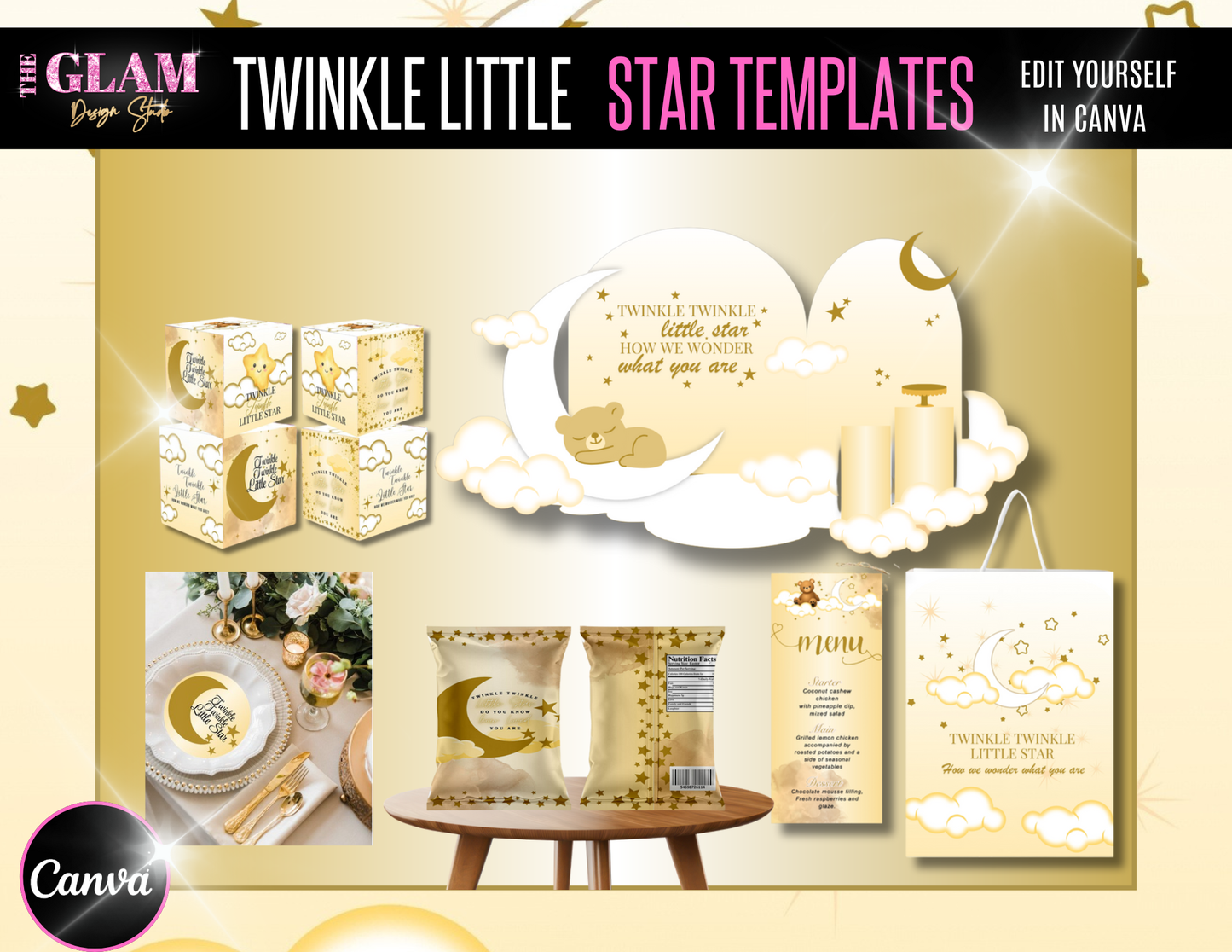 Ultimate Bundle of Joy (PLR) – 13 Canva-Editable Baby Shower + Gender Reveal Template Sets