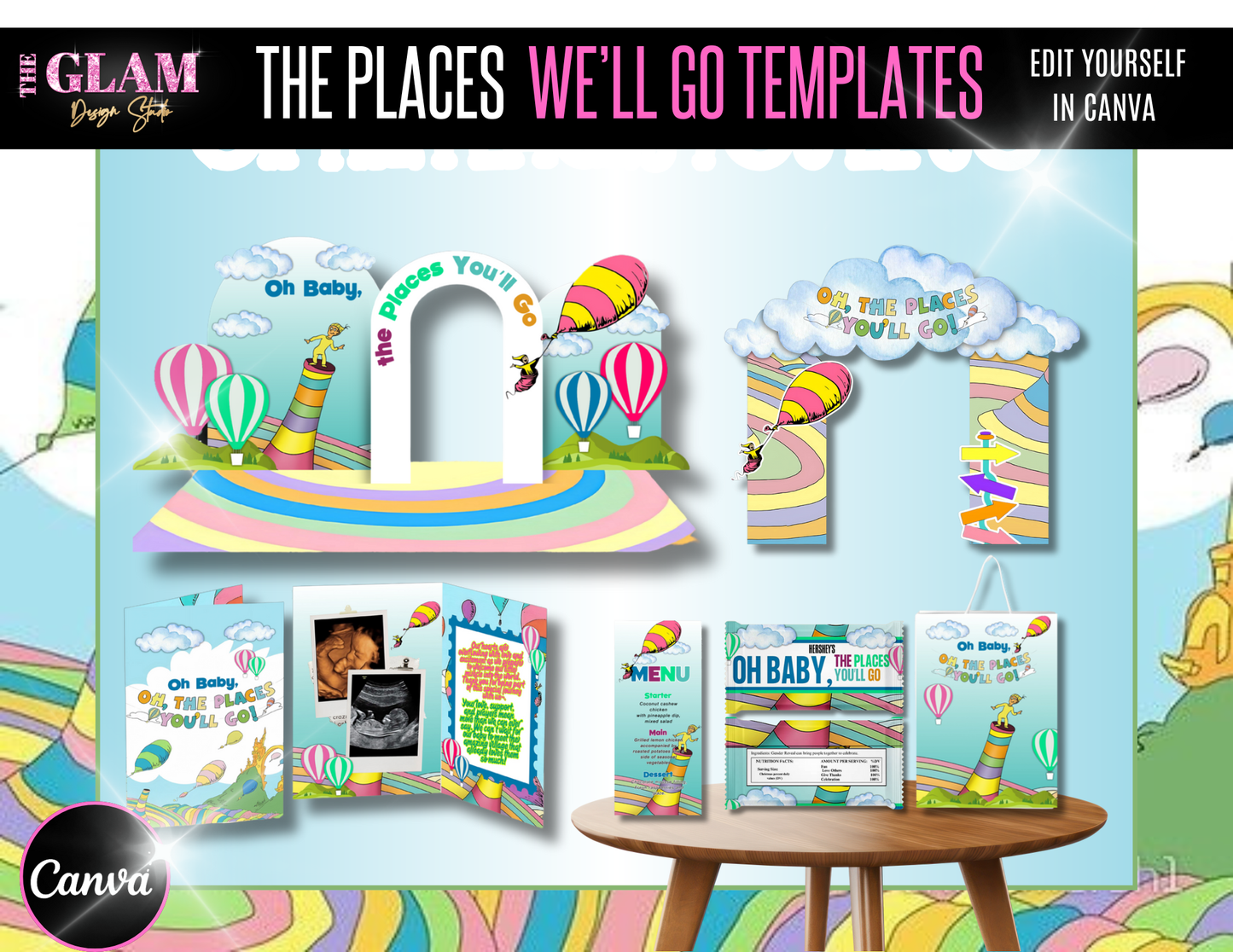 Ultimate Bundle of Joy (PLR) – 13 Canva-Editable Baby Shower + Gender Reveal Template Sets