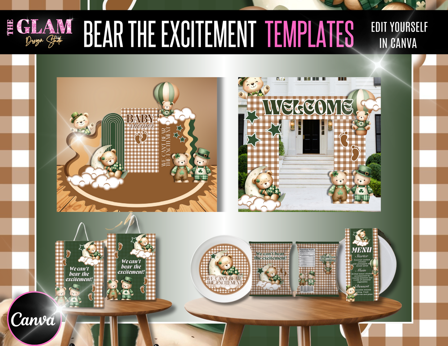 Ultimate Bundle of Joy (PLR) – 13 Canva-Editable Baby Shower + Gender Reveal Template Sets