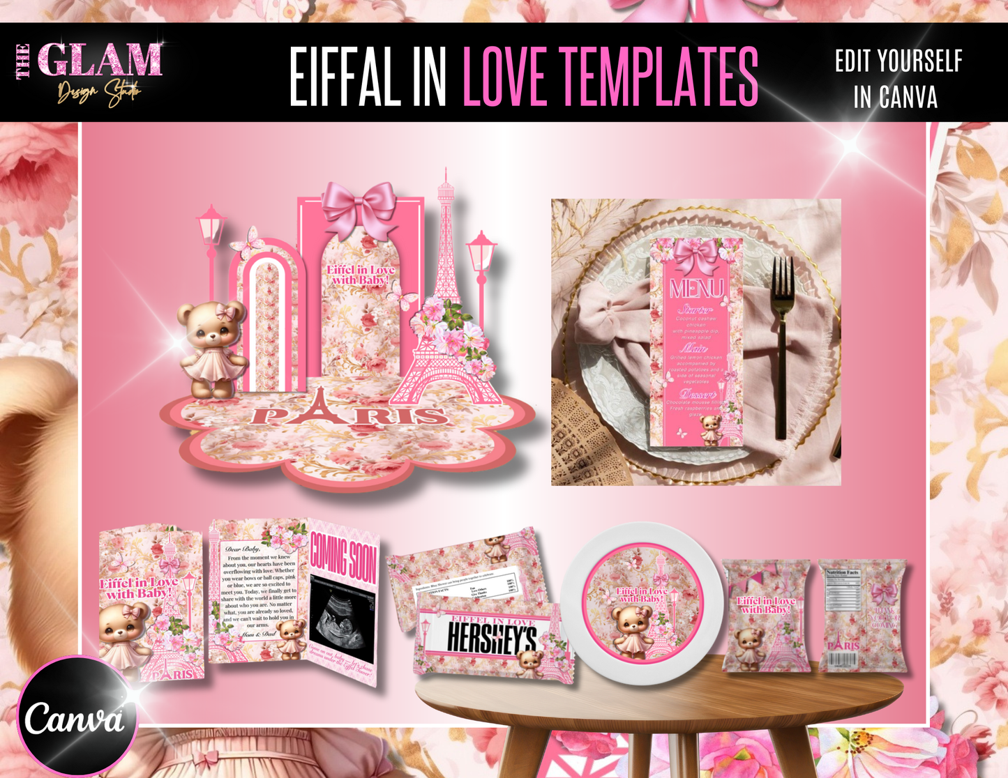 Ultimate Bundle of Joy (PLR) – 13 Canva-Editable Baby Shower + Gender Reveal Template Sets