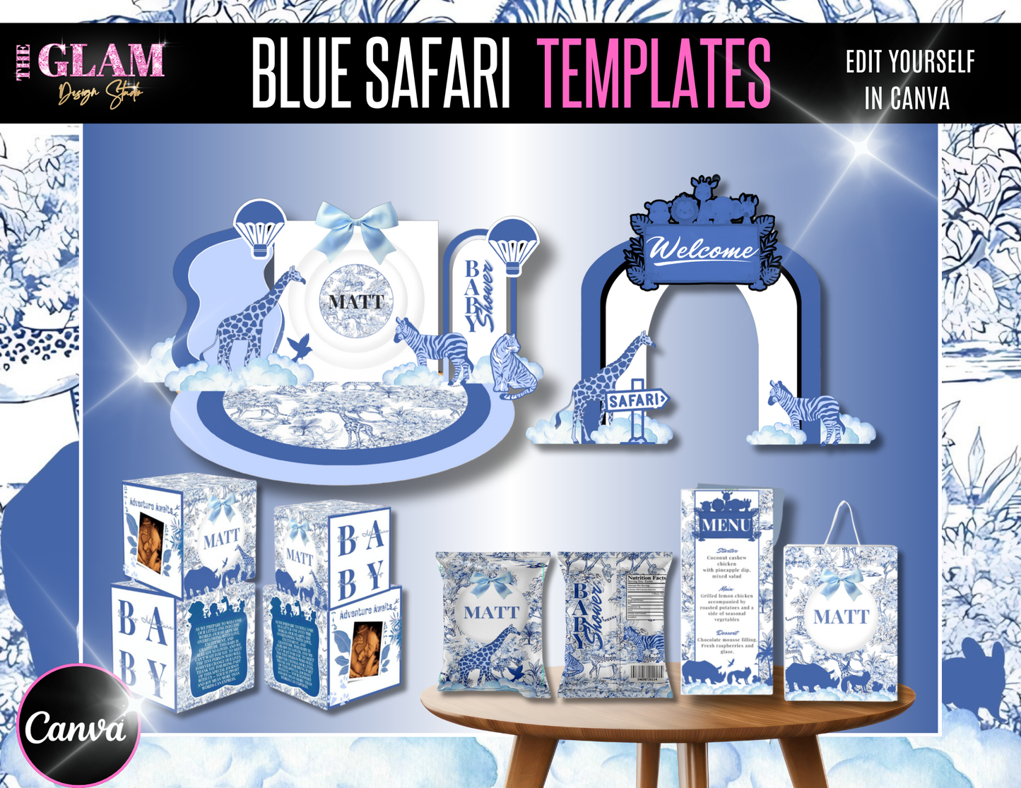 Ultimate Bundle of Joy (PLR) – 13 Canva-Editable Baby Shower + Gender Reveal Template Sets