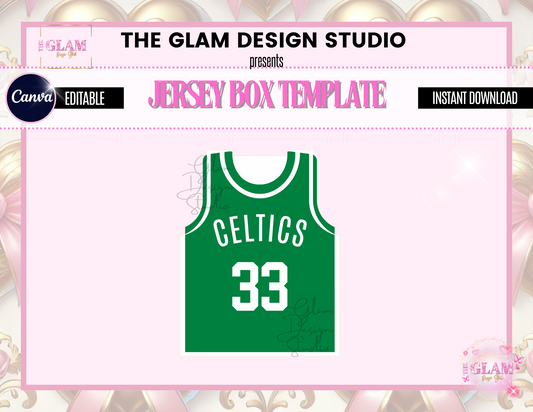 Boston Basketball Jersey Gift Box Template