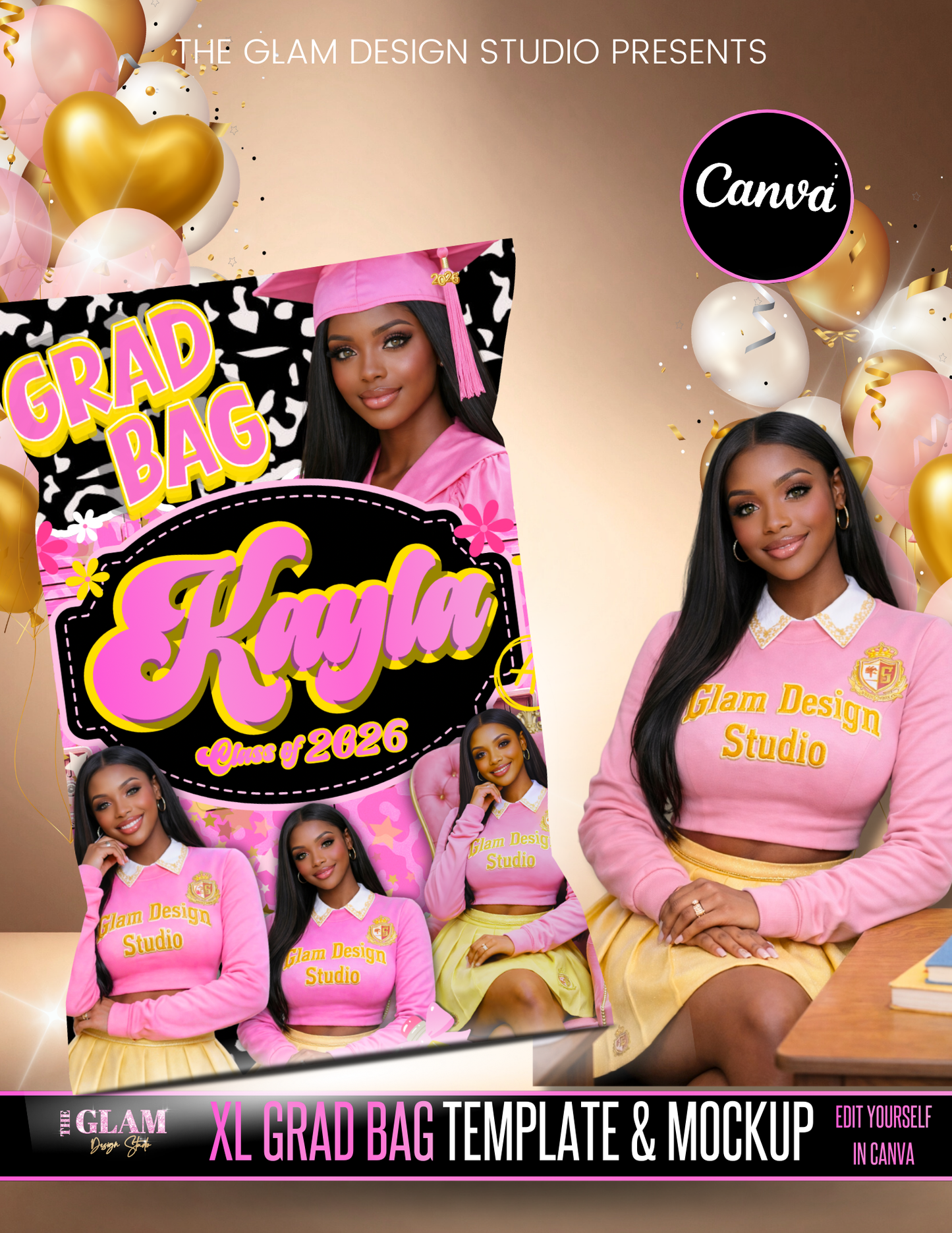 Graduation Party Favor Templates Bundle Canva | Editable Chip Bag, Capri Sun, Water Bottle, Candy Wrappers, Rice Krispie, Keychain, Perfume Labels | Class of 2026