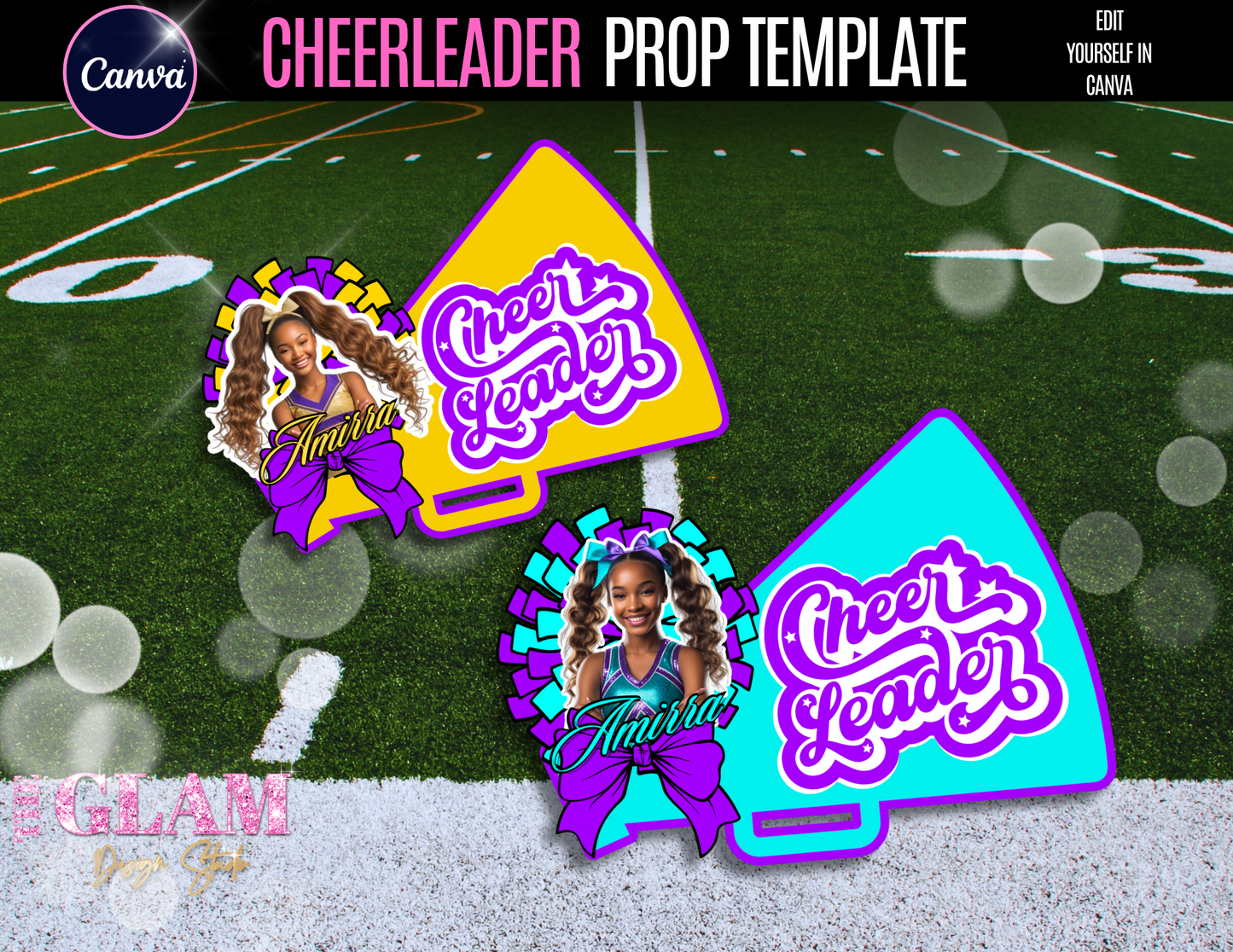 ✨ 2026 Cheerleader Prop Bundle – 6 Colors | Editable Canva Templates for Crafters & Yard Signs