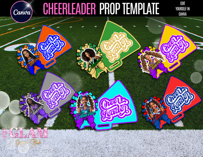 ✨ 2026 Cheerleader Prop Bundle – 6 Colors | Editable Canva Templates for Crafters & Yard Signs