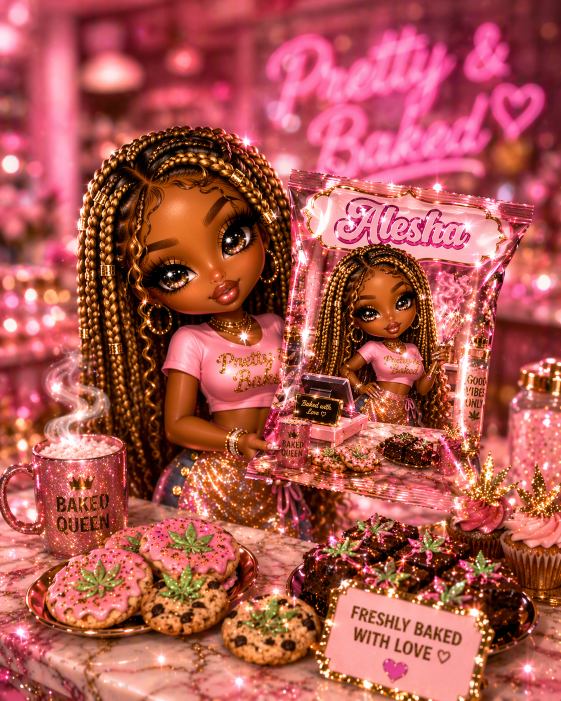 Pretty & Baked 4/20 Chip Bag Template | Editable Canva Treat Bag | Instant Download Party Favor Design