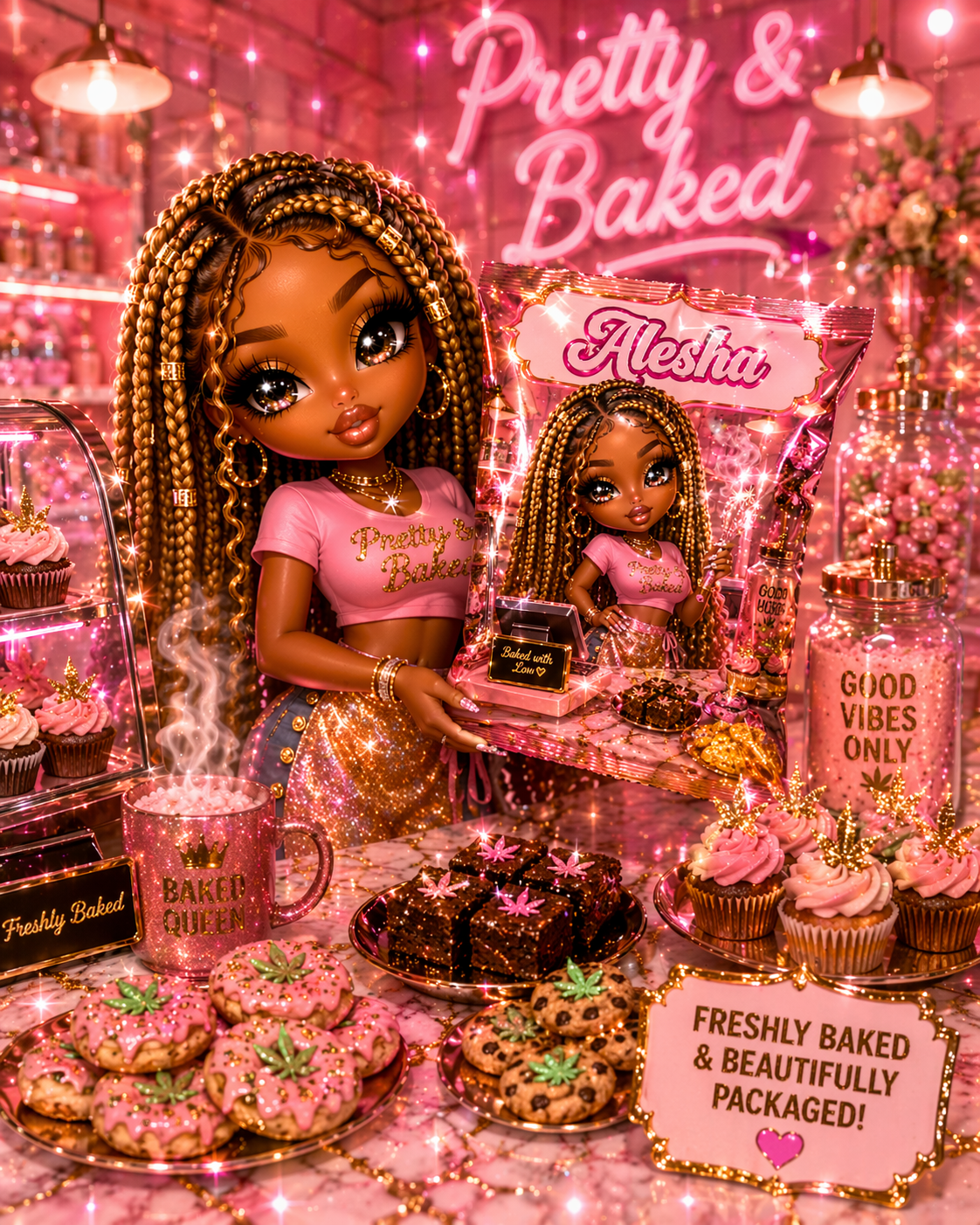 Pretty & Baked 4/20 Chip Bag Template | Editable Canva Treat Bag | Instant Download Party Favor Design