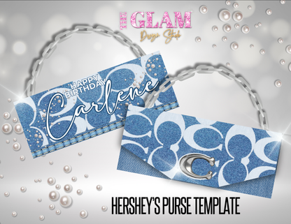 Luxury Blue Coach-Inspired Party Favor & Mockup Canva Bundle | Editable Templates for Gift Bags, Water Labels, Wine Labels, Chip Bags & More