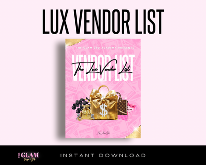 PLR Lux Vendor List; Master Resell Rights Included