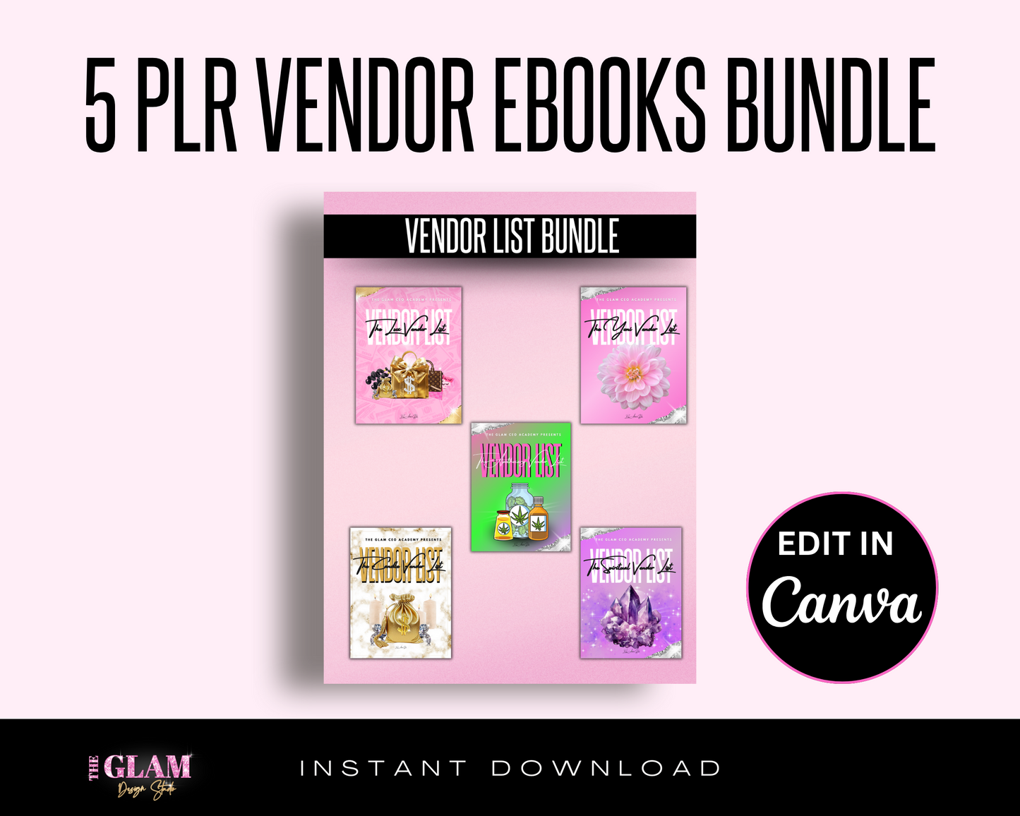 (5 Ebooks) PLR Vendor List Bundle; Master Resell Rights Included