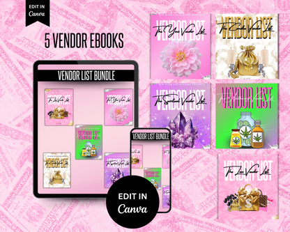 (5 Ebooks) PLR Vendor List Bundle; Master Resell Rights Included