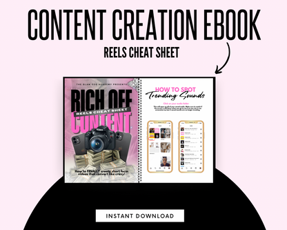 Rich off Content; The Reels Cheat Sheet Ebook