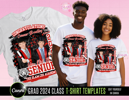 2024 Graduation Editable (15) Mockups for T-Shirts, Stole, Pillows & More