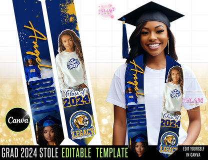 2024 Graduation Editable (15) Mockups for T-Shirts, Stole, Pillows & More