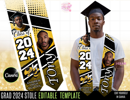 2024 Graduation Editable (15) Mockups for T-Shirts, Stole, Pillows & More