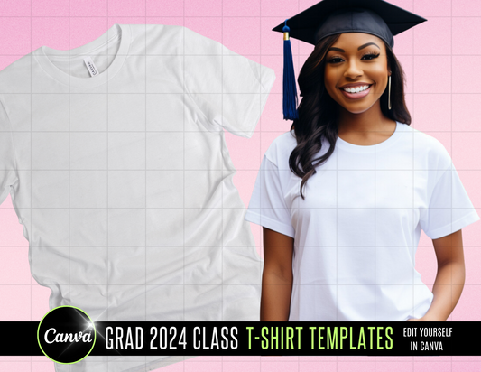 2024 Graduation Editable (15) Mockups for T-Shirts, Stole, Pillows & More