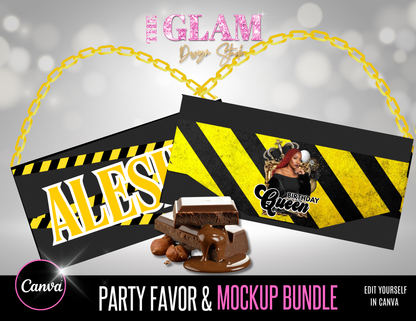 Scorpio Season Party Favor & Mockup Bundle | Editable Canva Templates for Birthday Events PLR