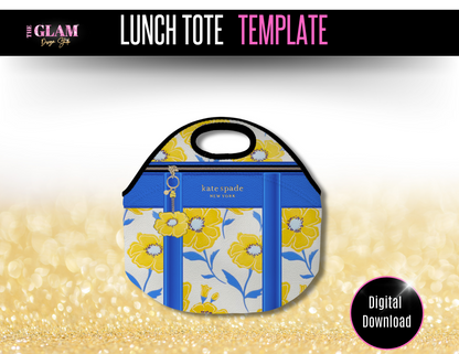 Mother’s Day Gift Yellow & Blue Lunch Tote & Tumbler Template (Digital Download)