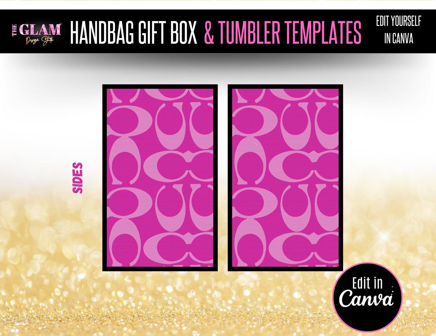 Handbag Gift Box Template Bundle Purse Template, DIY Purse Template, Designer Handbag Gift Box, Canva Template, PNG File, Vending Machine