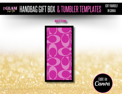 Handbag Gift Box Template Bundle Purse Template, DIY Purse Template, Designer Handbag Gift Box, Canva Template, PNG File, Vending Machine