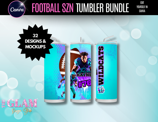 32 Canva Editable Football Tumbler Bundle (Digital Download)