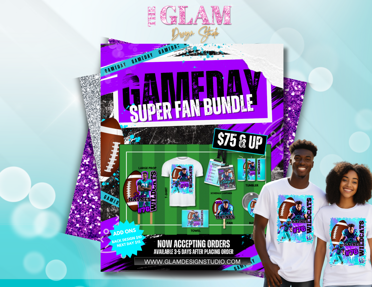 Football Superfan Digital Template Bundle | Canva Editable Templates