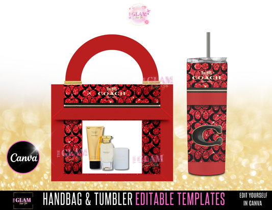 Red Glam Handbag Template