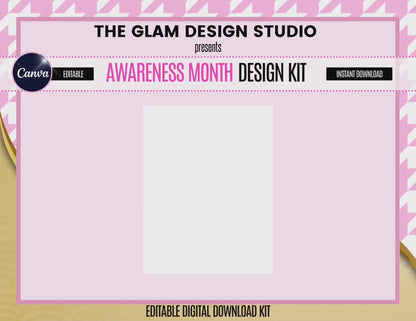 PLR & MRR Included (Digital Product) Canva Editable Awareness Bundle Kit